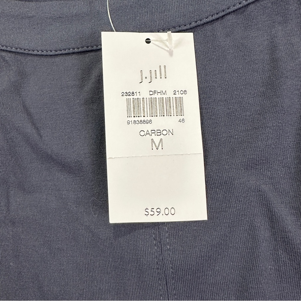 NWT J. Jill Wearever Collection Carbón Short Sleeve Women’s T-Shirt  Size Médium - Picture 2 of 12